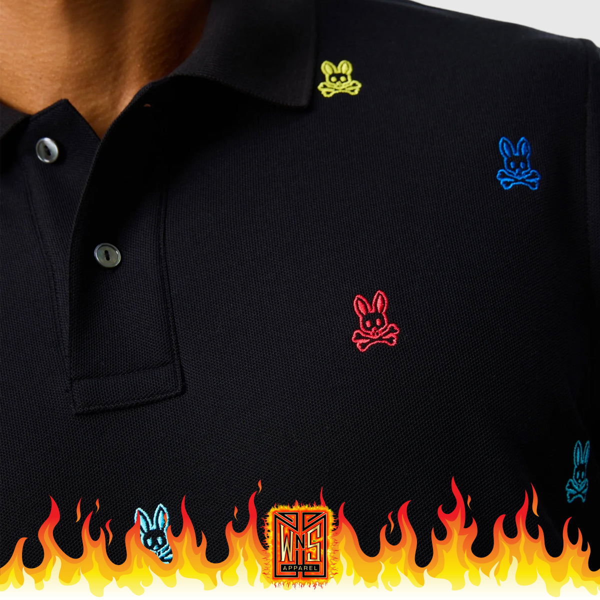 トップス bonny online polo swag archive Psycho Bunny All Over Print Pique Polo – WNS Apparel