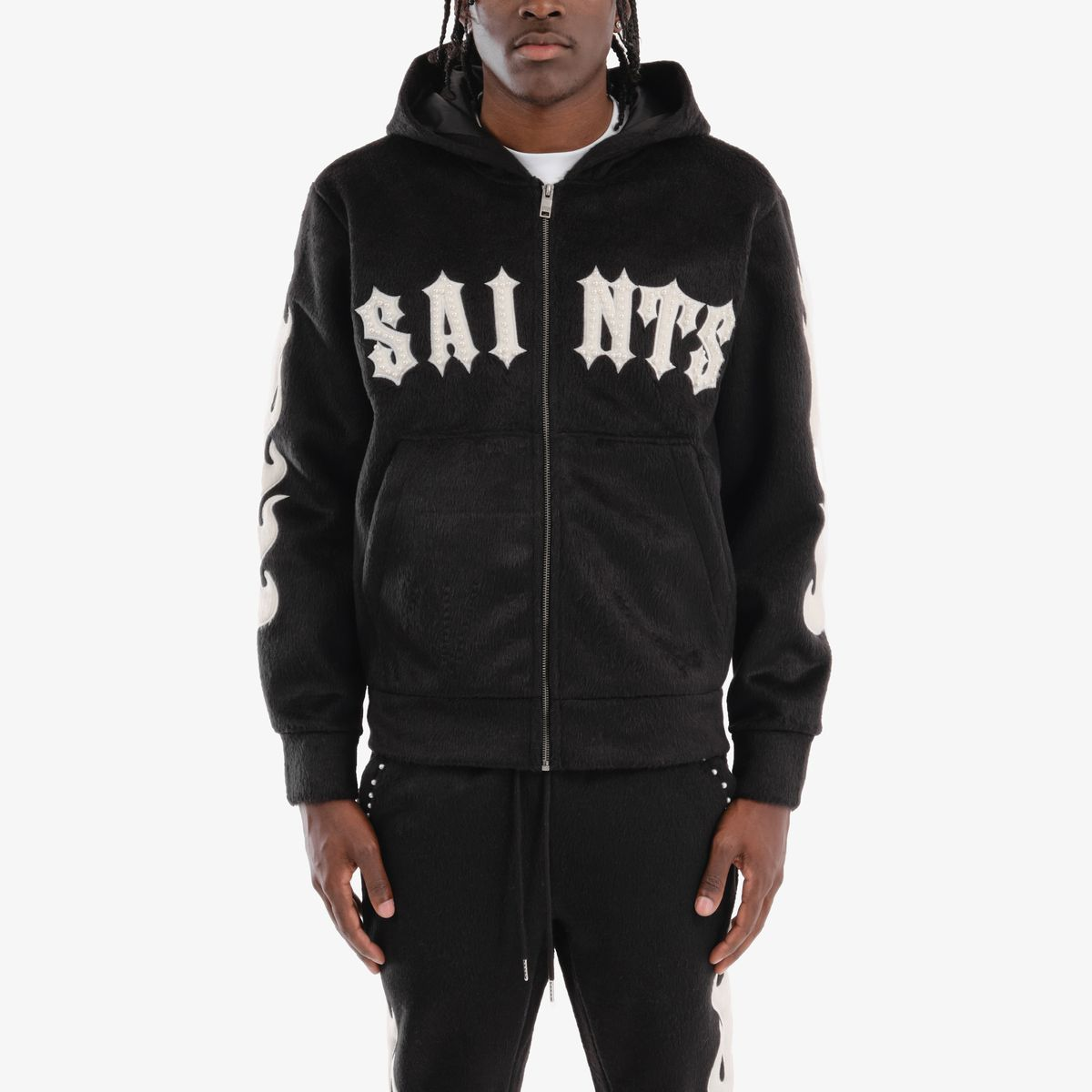サルセーション SALSATION Knitwear Hoodie M 新品 Saints' Mohair Pearl Embroidery Zip Hoodie + Pants – WNS Apparel