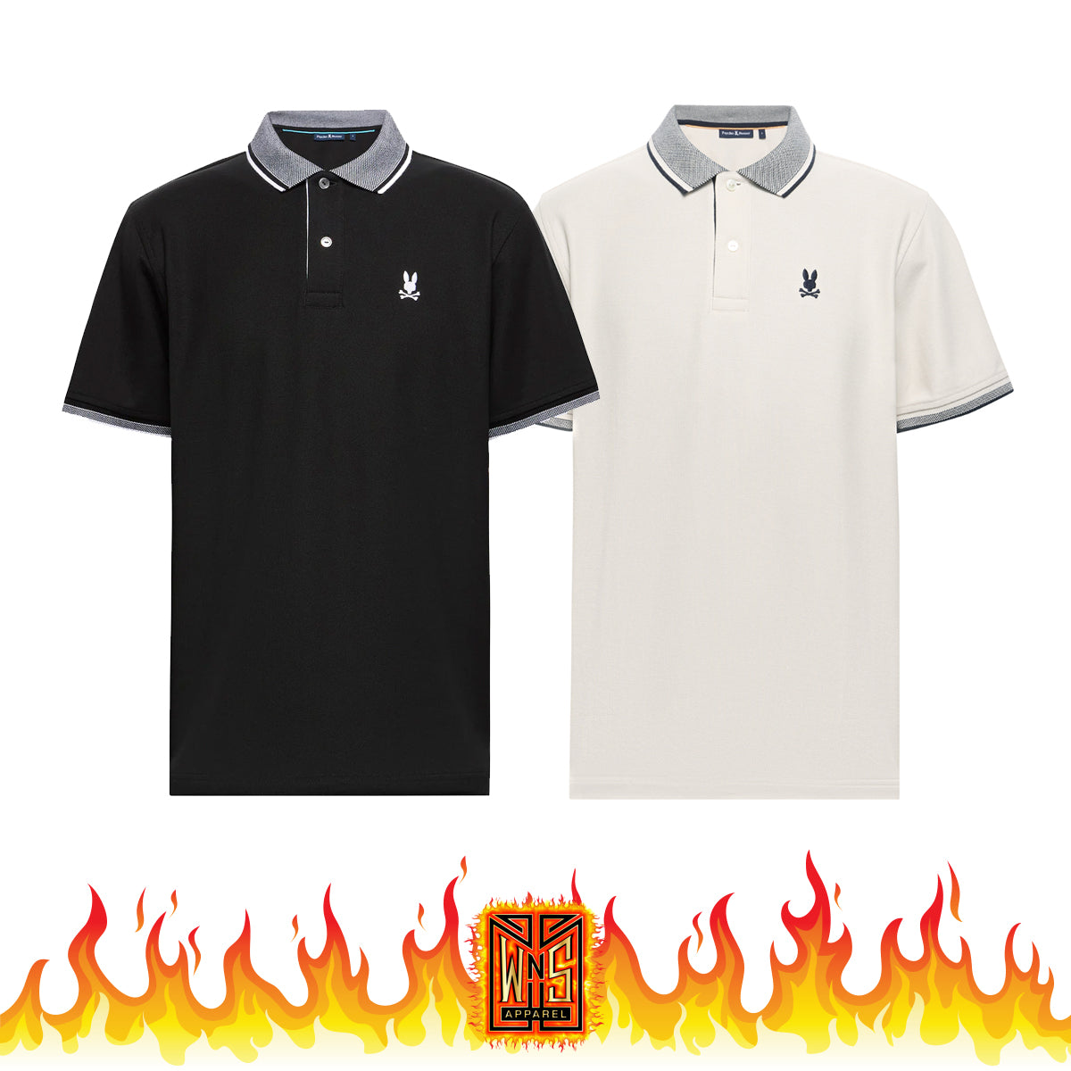 men's classic-fit ultraflex stretch flat-front dress pants Psycho Bunny Evandale Oxford Short Sleeve Polo Shirt, Mens, L, Black