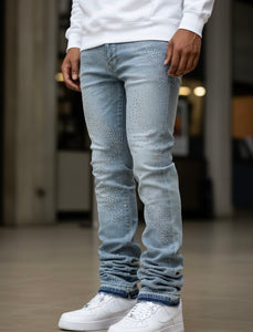 JC Liquid Crystal Stacked Rhinestone Jeans