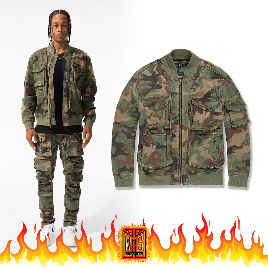 Jordan Craig Mercenary Denim Bomber Jacket + Jeans Vintage Camo