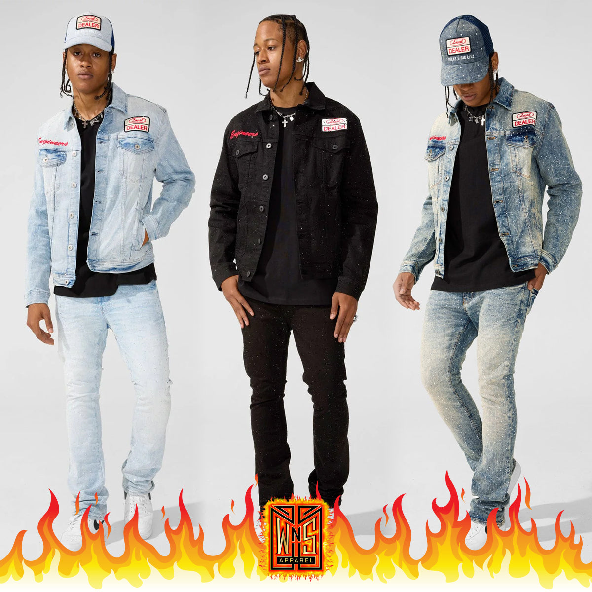Jordan Craig Local Dealer Rhinestone Jeans + Jean Jacket – WNS Apparel