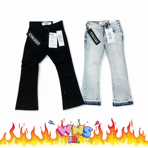 JC Liquid Crystal Stacked Rhinestone Kids Jeans
