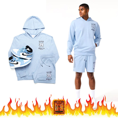 Jordan Craig Mad Real Pullover Hoodie + Shorts (CAROLINA BLUE)