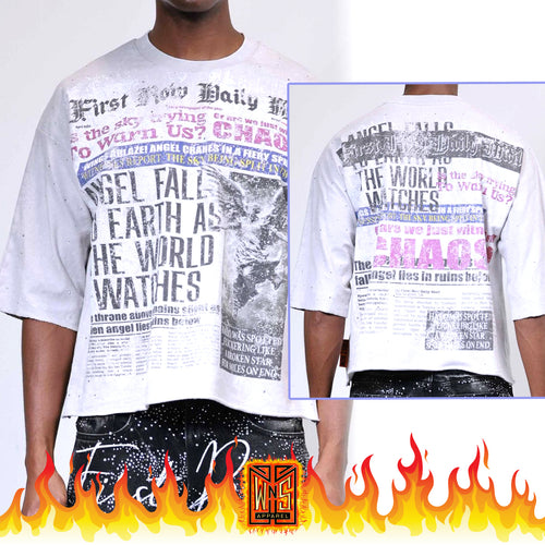 FR Newspaper Cropped Tee