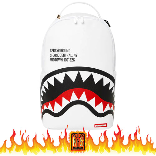 Sprayground Shark Central 2.0 White Backpack