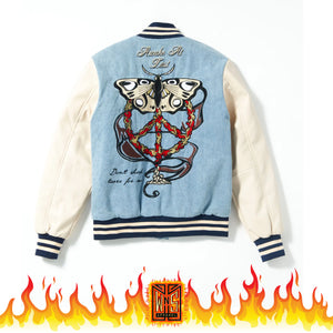 Sugarhill Plague Denim Letterman Jacket