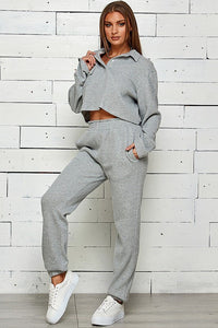 LONG SLEEVE CROP TOP AND JOGGER SET