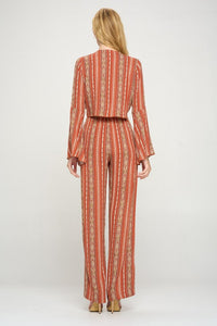 Bell sleeves cop cardigan and palazzo pants set