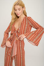 Bell sleeves cop cardigan and palazzo pants set