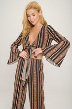 Bell sleeves cop cardigan and palazzo pants set