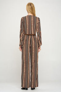 Bell sleeves cop cardigan and palazzo pants set