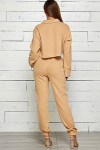 LONG SLEEVE CROP TOP AND JOGGER SET