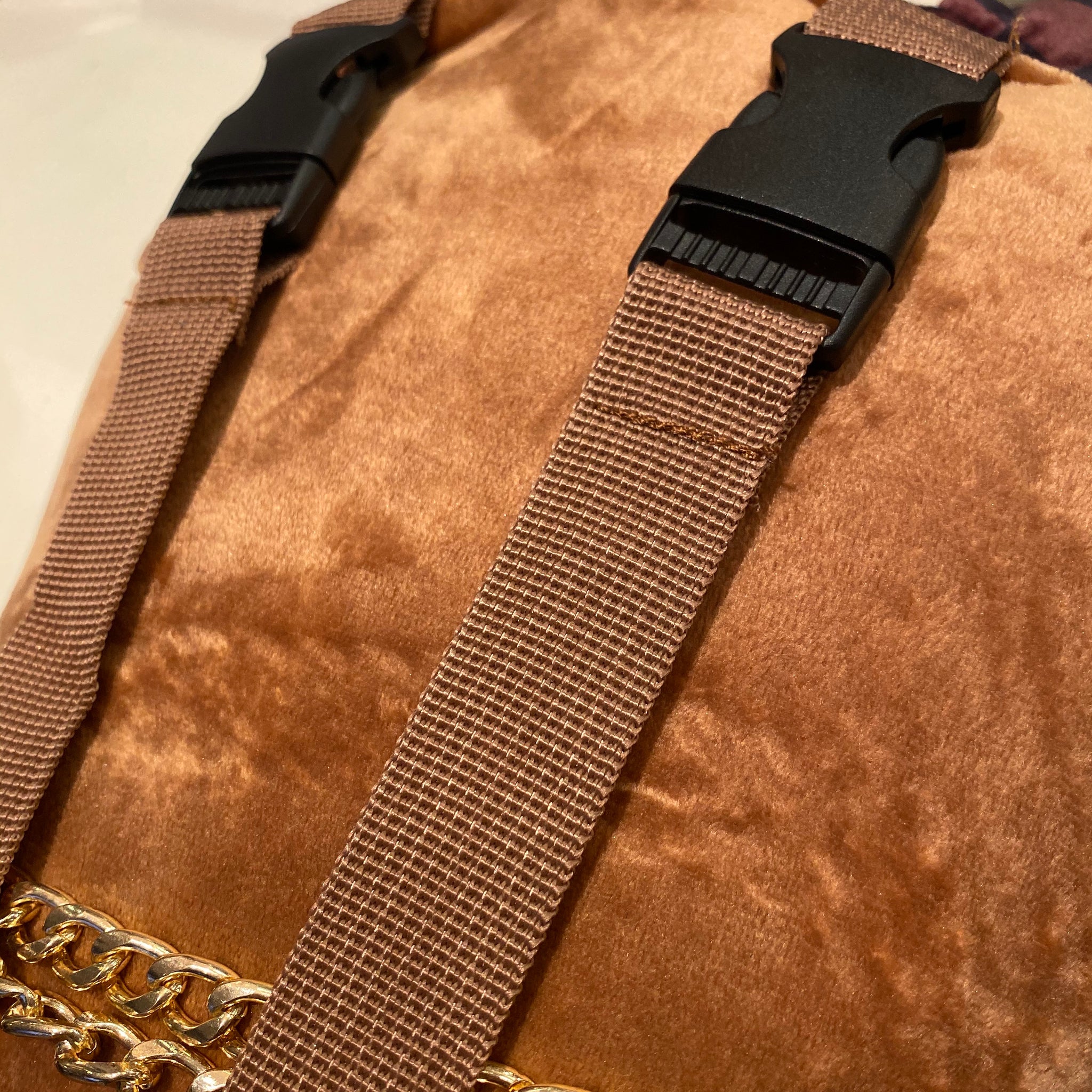 EXTERIOR GOLD ZIP POCKET SHARKS IN PARIS BACKPACK SLING