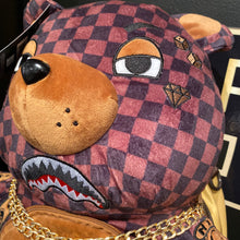 Sprayground Checkered Paris Bear Sharks in Paris Backpack (Teddy Bear)