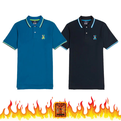 Psycho Bunny Hilsboro Short Sleeve Collar Stripe Polo Shirt