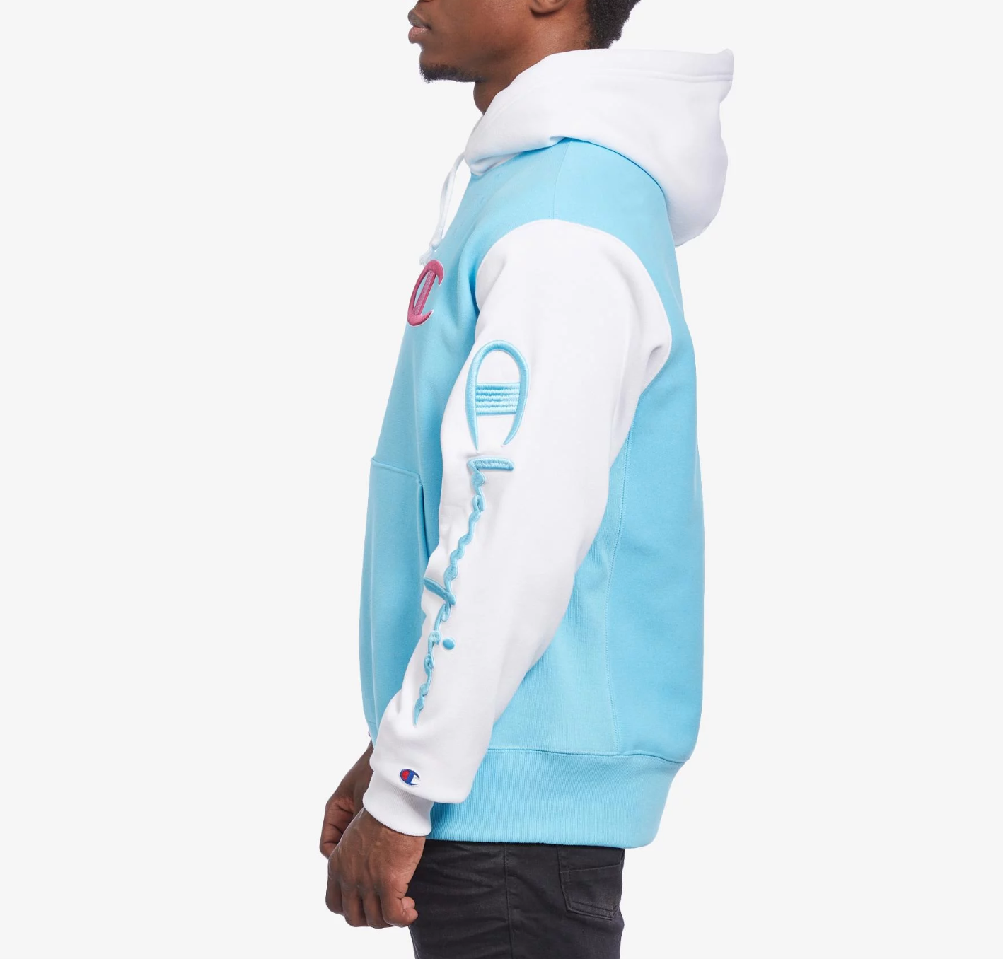 Reverse Weave Colorblock Hoodie, Script Logo