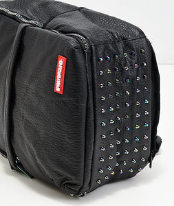 Sprayground Black Leather & Iridescent Cargo Backpack