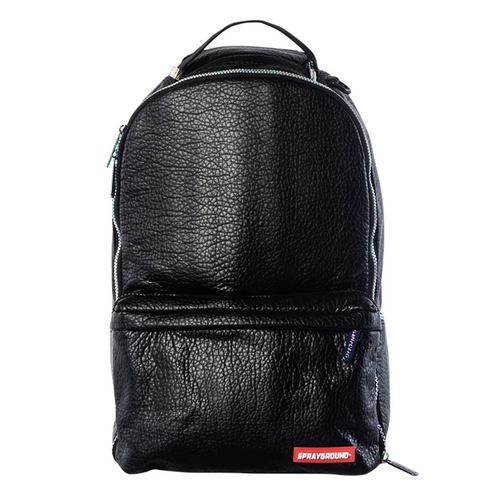 Sprayground Black Leather & Iridescent Cargo Backpack