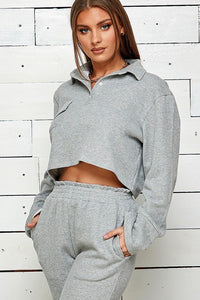 LONG SLEEVE CROP TOP AND JOGGER SET