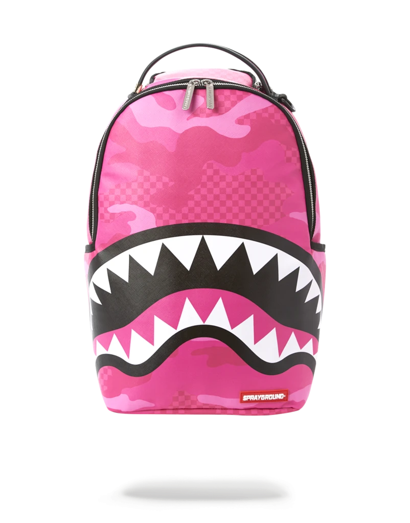 Sprayground Pink Camo Sharks in Paris Backpack
