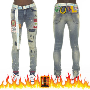 Cult of Individuality Punk Super Skinny Stretch w/ Belt In Primo
