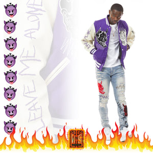 Demon Time Varsity Jacket & Jeans (Purple)