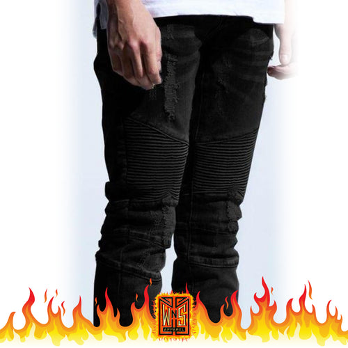 Embellish Spencer Black Biker Jeans