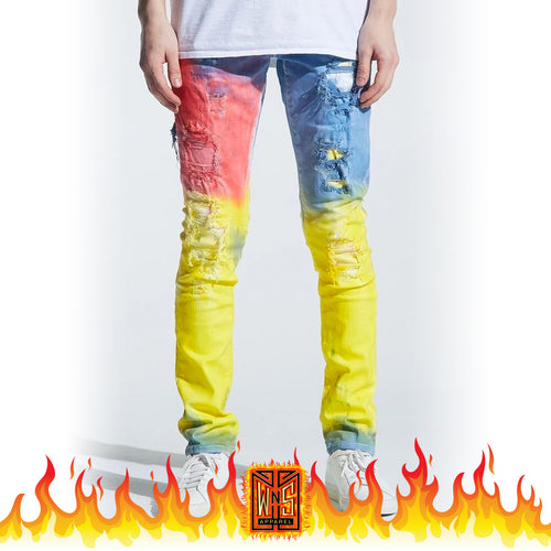 Embellish Bazley Rip & Repair Denim - Bubble Gum