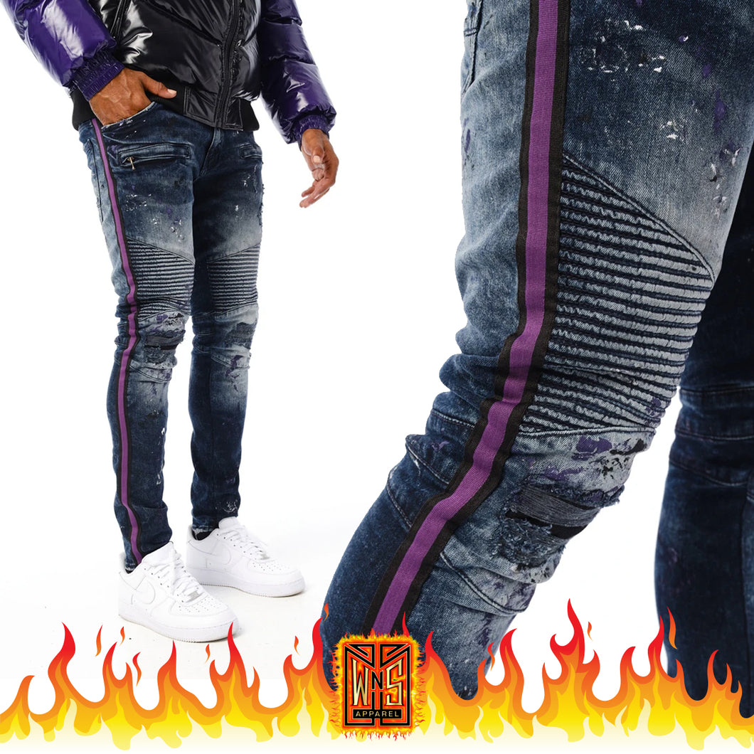 Jordan Craig Concord (Purple) Renegade Moto Denim Jeans