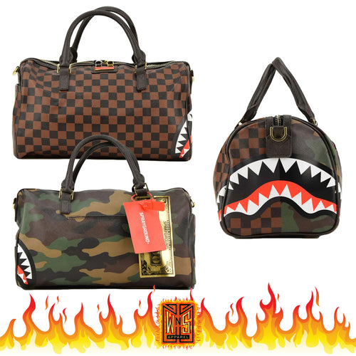 Sprayground Checks and Camo Split MINI Duffle