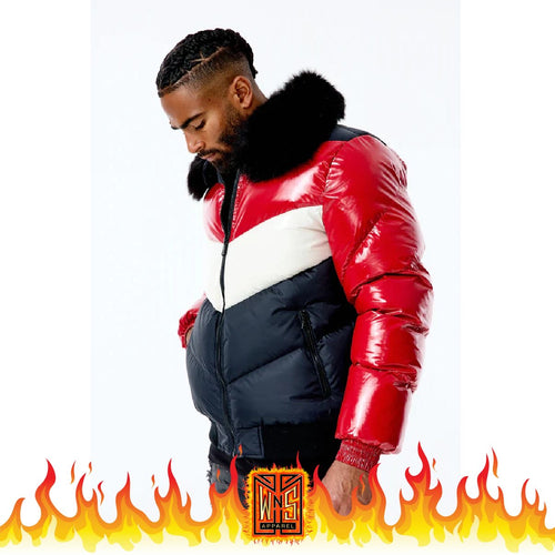 Jordan Craig Sugar Hill Nylon Puffer Jacket Crimson *2023