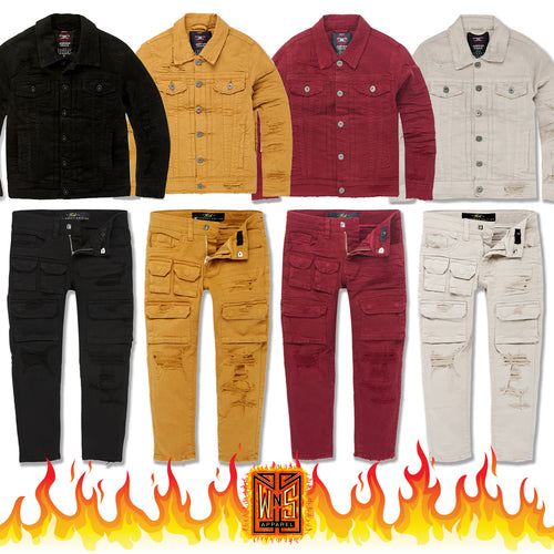 Kids Jordan Craig Tribeca Cargo Pants + Trucker Jean Jacket