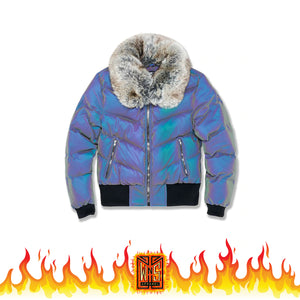 Ladies Jordan Craig Iridescent Flatbush Bomber Jacket