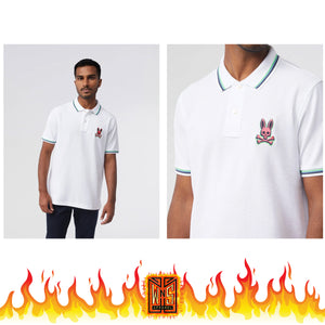 Psycho Bunny Mens Hudson Bunny Logo Polo