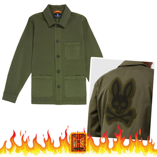 Psycho Bunny Mens Sullivan Chore Jacket