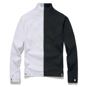Split Black/White Denim Jean Jacket