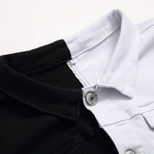 Split Black/White Denim Jean Jacket
