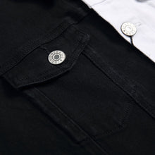 Split Black/White Denim Jean Jacket