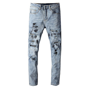 Crystal Ink Splatter Stretch Jeans