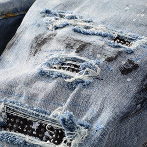 Crystal Ink Splatter Stretch Jeans