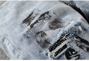 Crystal Ink Splatter Stretch Jeans