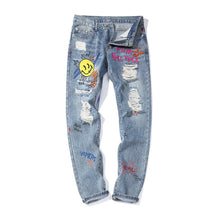 Graffiti Painted Slim Jeans