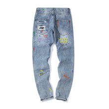 Graffiti Painted Slim Jeans