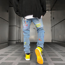 Graffiti Painted Slim Jeans