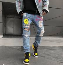 Graffiti Painted Slim Jeans