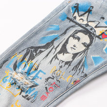 Virgin Mary Custom Painted Slim Jeans