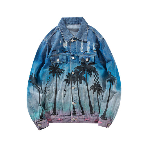 Palm Trees Jean Jacket