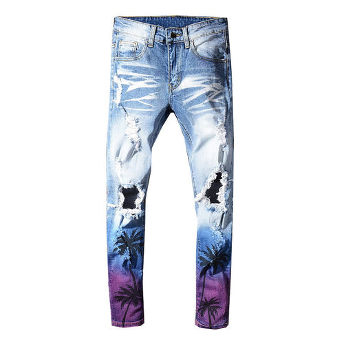 Palm Trees Slim Fit Jeans