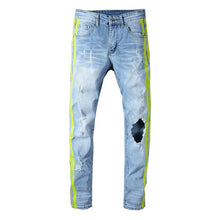 Neon Yellow Stripe Slim Fit Jeans